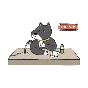 ラジオで話す犬のイラスト