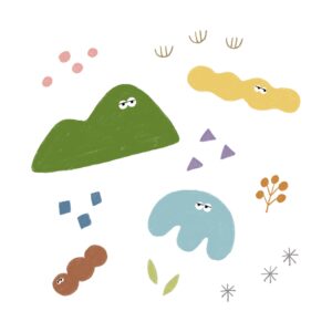 面白い形のパターンイラスト